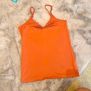Rushed orange time and true tank top. Size small